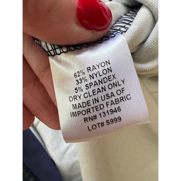 ☀️Jude Connally Green Blue Tie Neck Shift Dress Size Small Made in USA NWOT - Picture 7 of 8